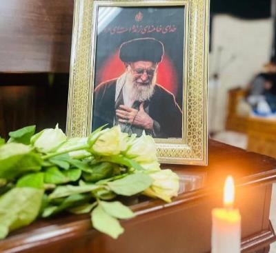 برگزاری مراسم ادای احترام به مقام والای رهبر شهید انقلاب، حضرت آیت الله سید علی خامنه‌ای در سفارت جمهوری اسلامی ایران در عربستان سعودی